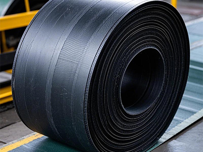 Traditional flat conveyor belts in asphalt mixing plants