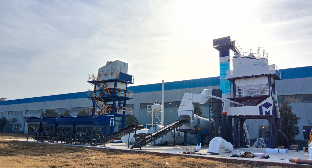 stationary asphalt batching plant machine in Macroad factory