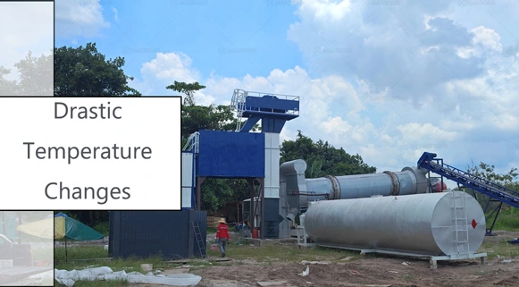 Drastic Temperature Changes in asphalt mix plants