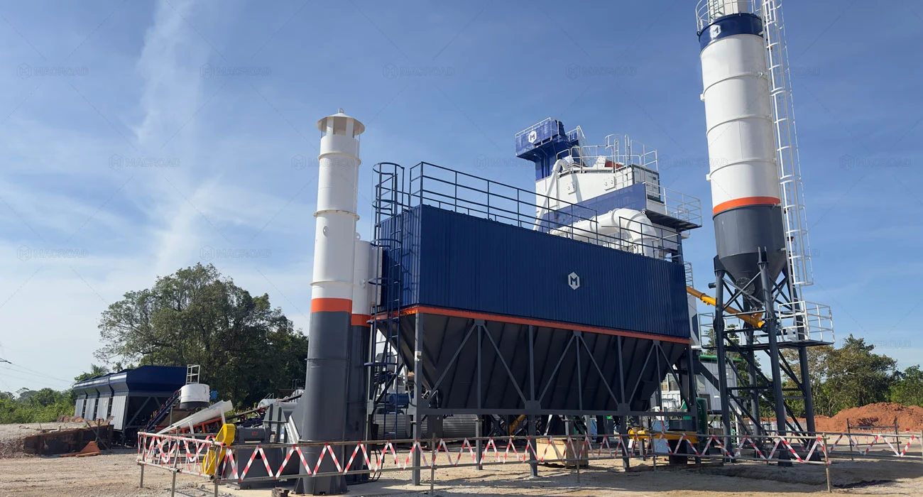 Macroad ALQ80 asphalt batch mixing plants in Myanmar