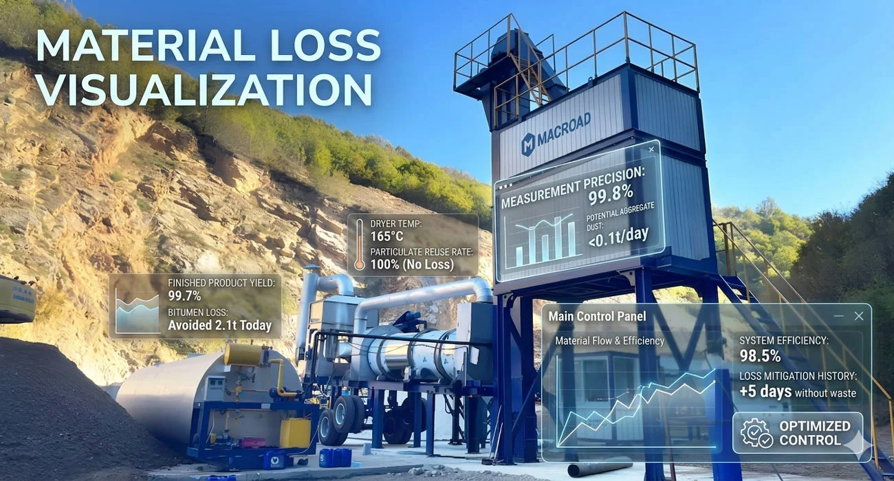 Material Loss Visualization in Asphalt Plant For Sale