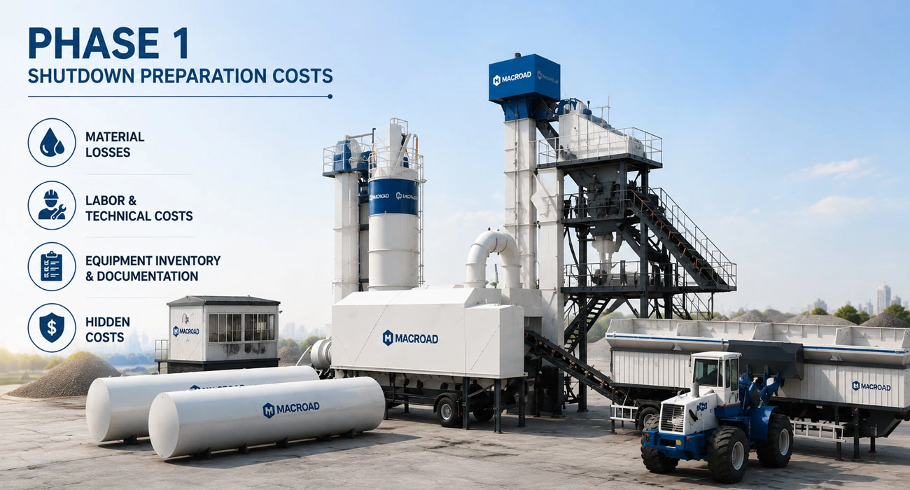 Shutdown Preparation Costs of Mobile Asphalt Plant