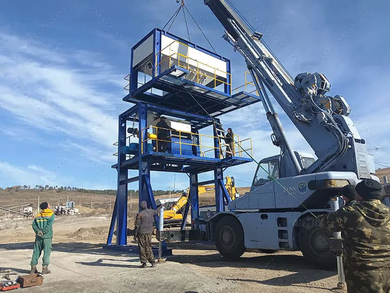 installing asphalt mixing plant tower