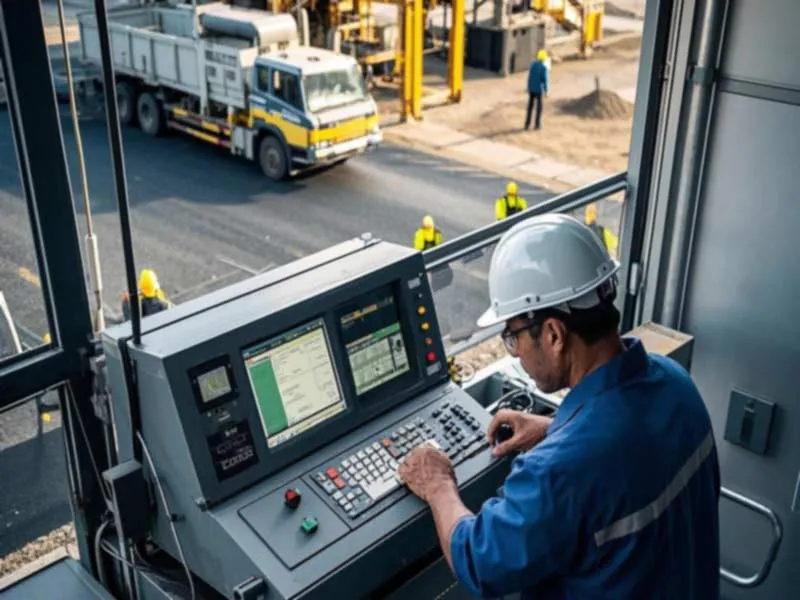 Technician maintenance of asphalt plant