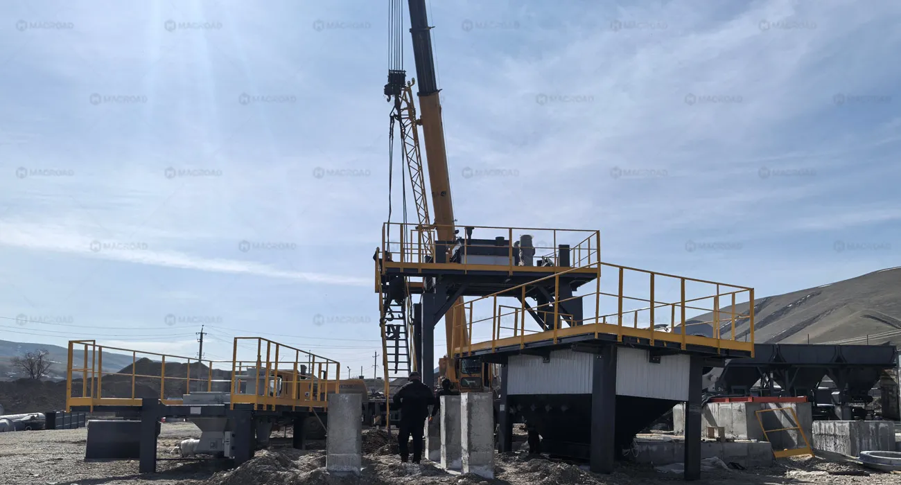 ALQ100 Stationary Batch mix asphalt mixing plant installed in Kyrgyzstan