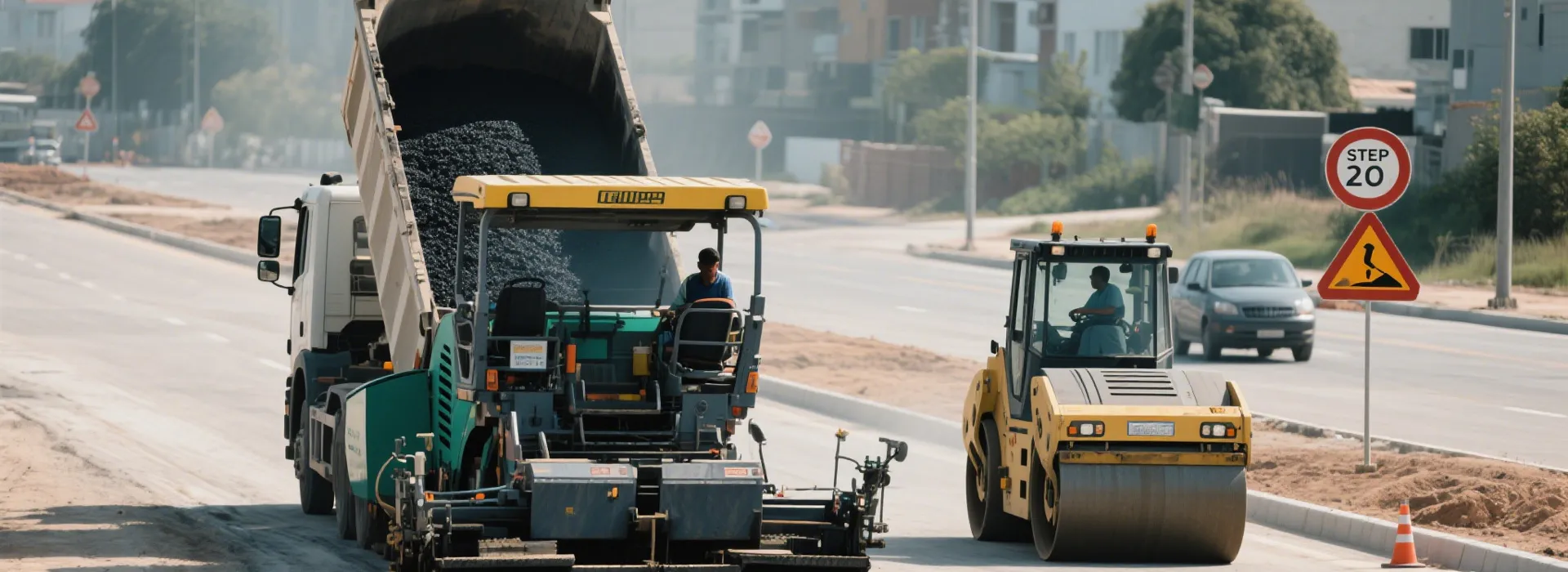 Asphalt paving machinery