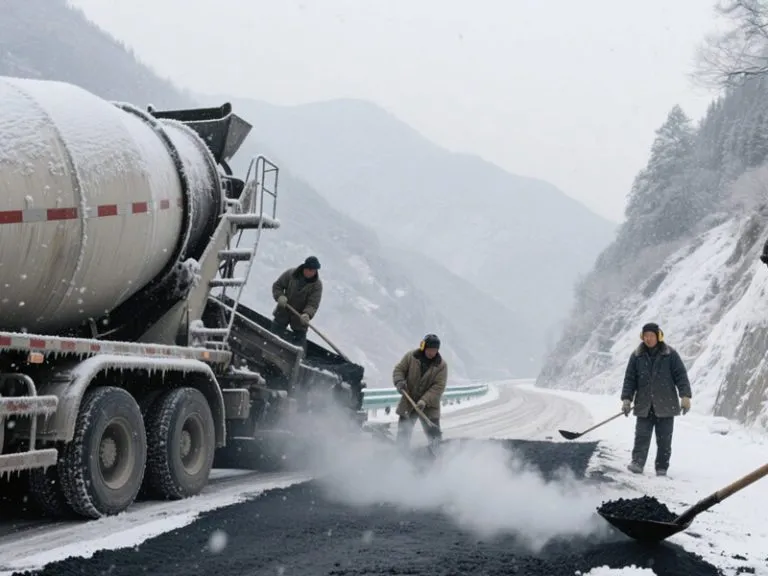 extremely cold area road construction project
