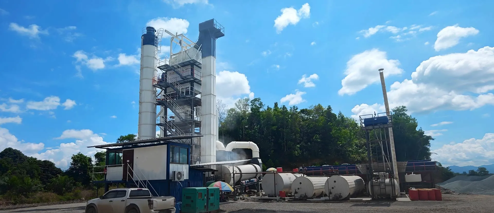 ALQ120 Stationary Asphalt Batch Plant On site inMalaysia for Road Construction