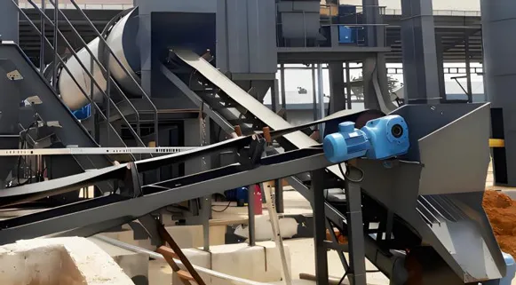 Secondary Dynamic Weighing Seamlessly Integrated with Hot material elevator and conveyor belt