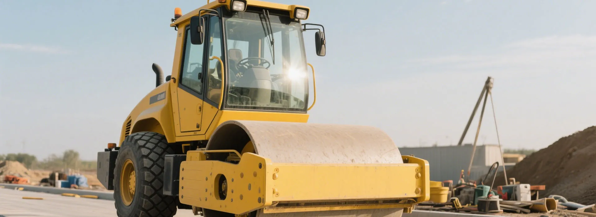 Road Roller Machine in the Macroad