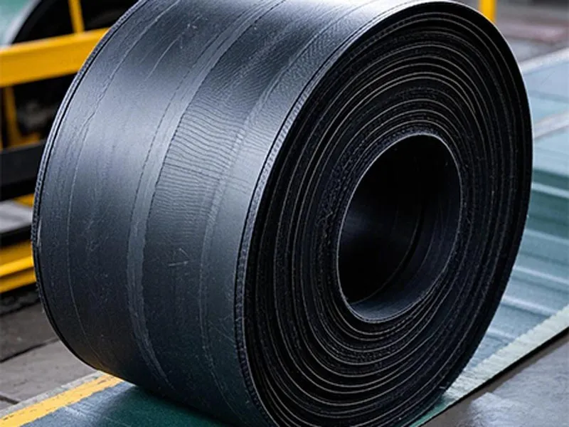 Traditional flat conveyor belts in asphalt mixing plants