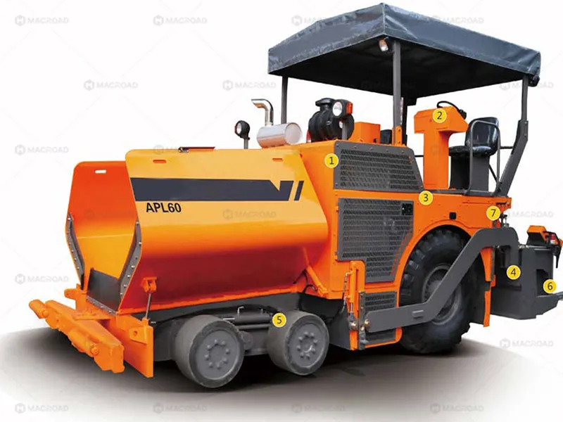wheeled asphalt paving finisher machine