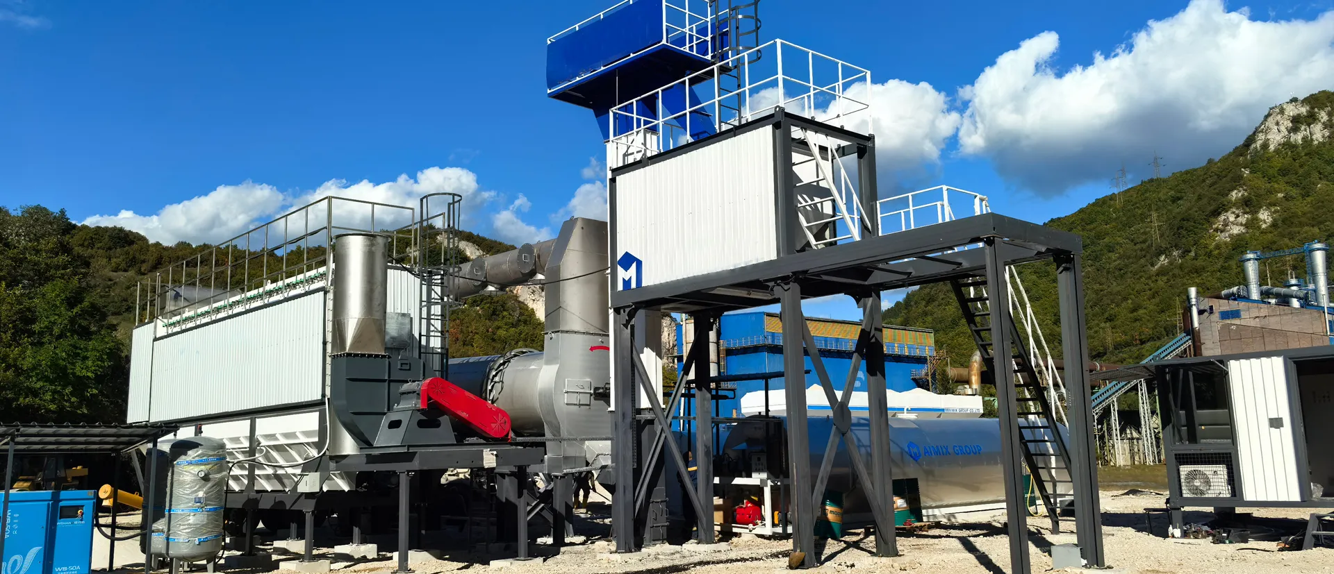 Bosnia and Herzegovina road construction with macroad equipment asphalt plant