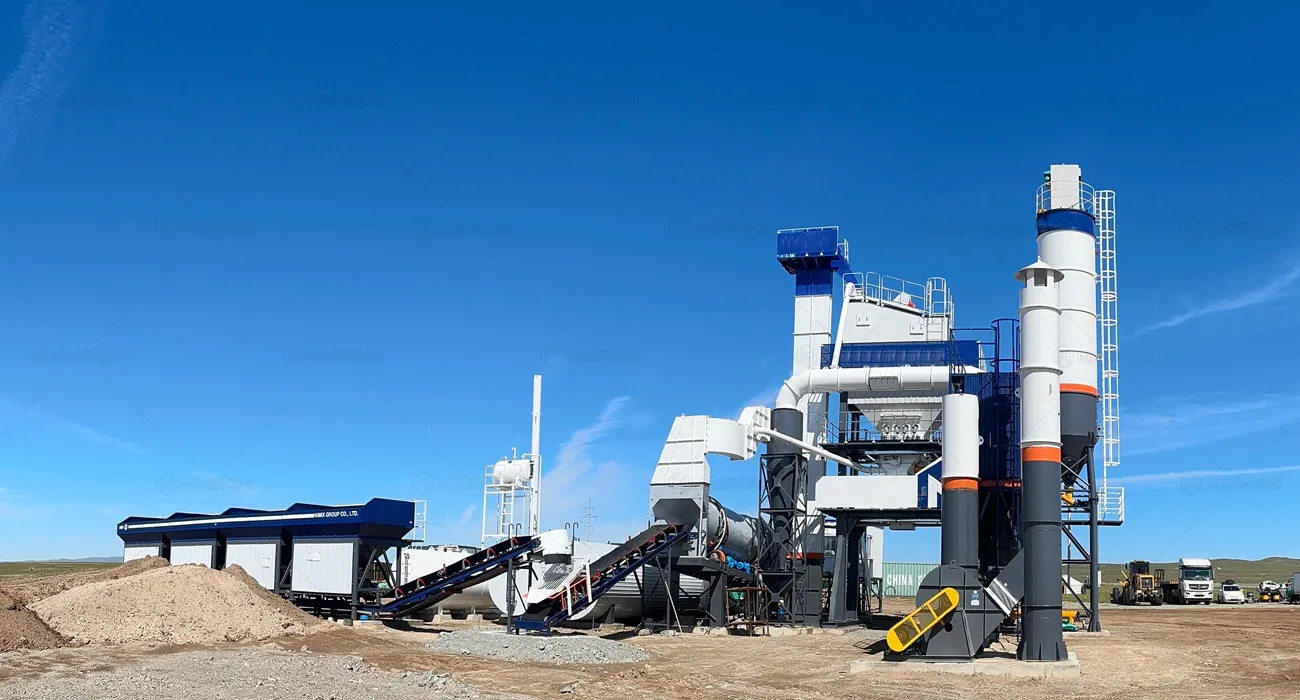 Macroad ALQ80 stationary batch asphalt mixing plants in Mongolia