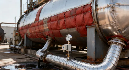 Thermal oil heating system in asphalt plant