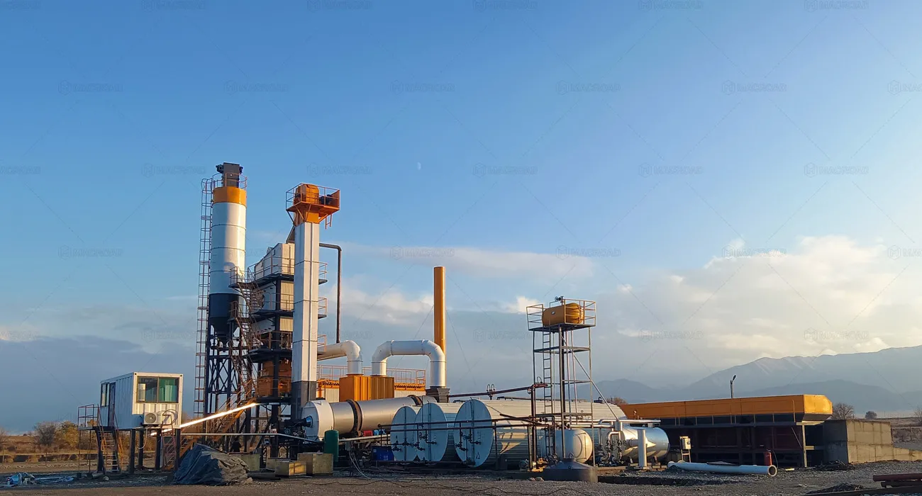 Macroad ALQ series 120tph asphalt batching Rebuilds the Asphalt Supply Chain for the Talas Roads Projectplant