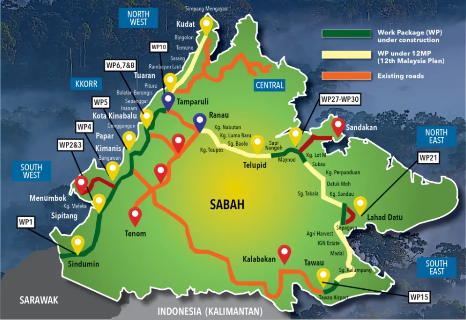 Sabah Pan-Borneo Highway in Malaysia