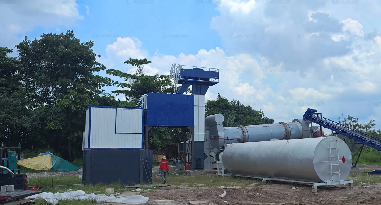 ALT80 asphalt drum mix plant in Malaysia Kuching for Rural Road Project